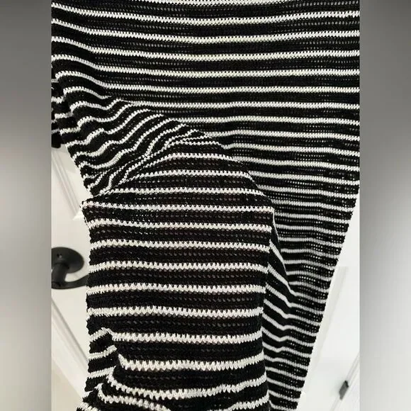 Classiques Entier Black & White Stripe Long Knit Sweater Women’s Size S - Picture 3 of 6